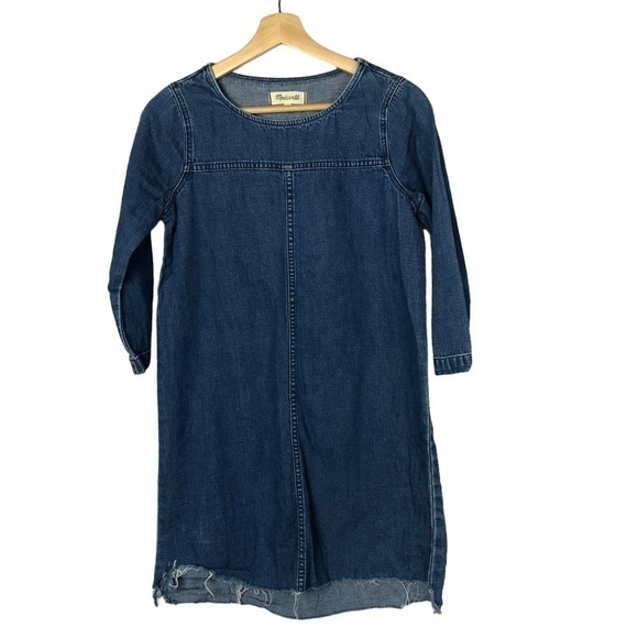 Madewell Denim Step Hem Shift Mini Dress XS - Picture 3 of 7